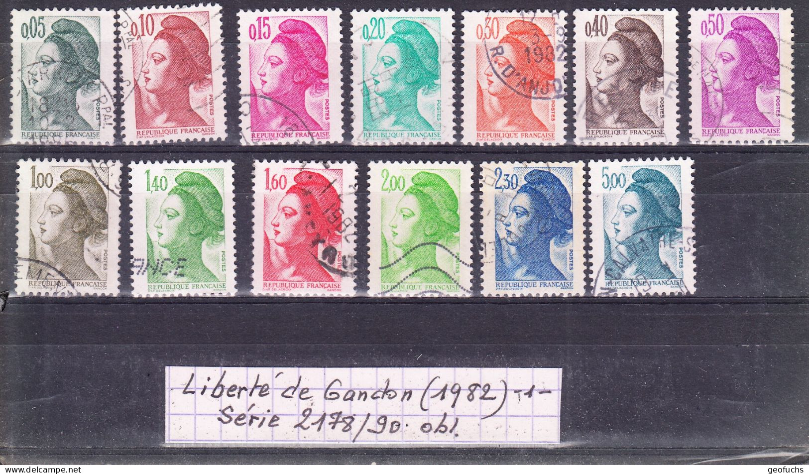 France Liberté De Gandon (1982) Y/T Série 2178/90 Oblitérés  Lot 1 - 1982-1990 Liberty Of Gandon