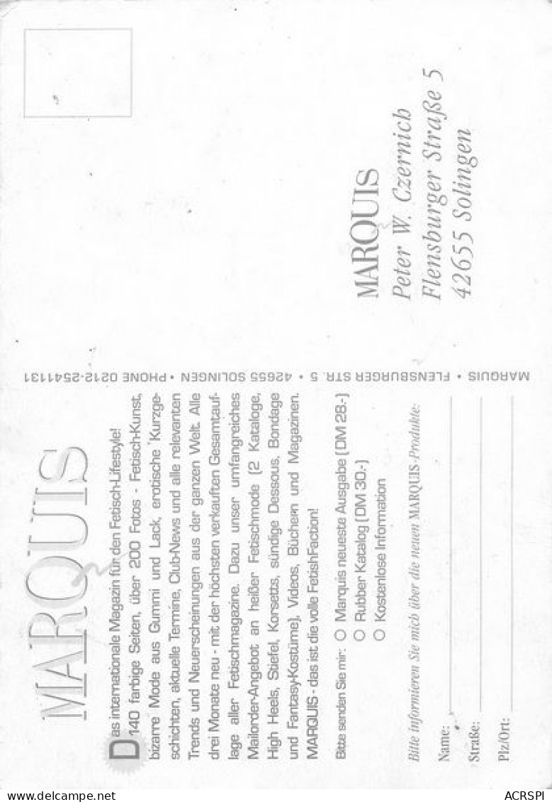 MARQUIS  Fetish Online Shop  42655 Solingen Germany   23   (scan Recto-verso)MA1990Ter - Solingen