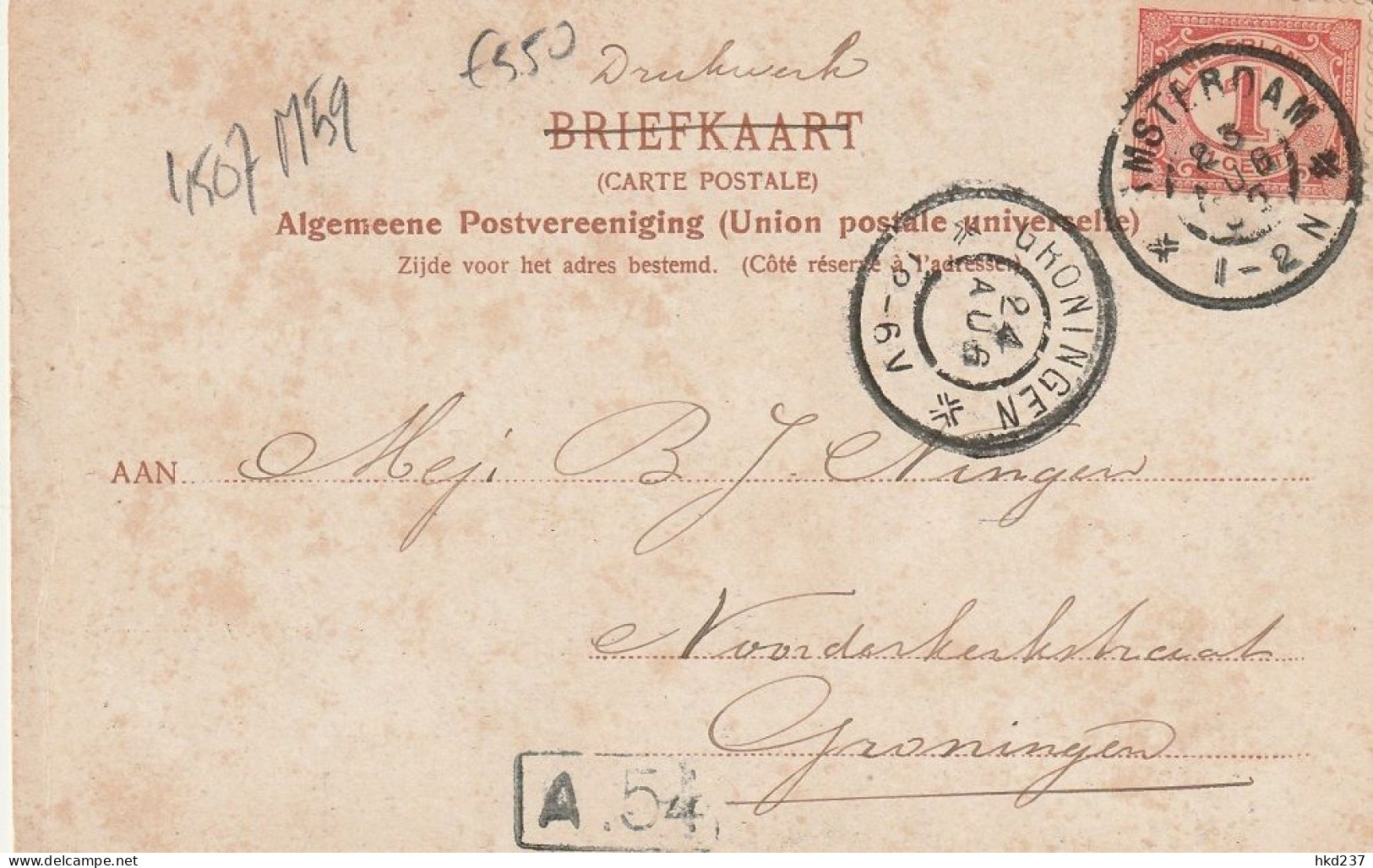 Amsterdam Postkantoor Levendig N.Z.Voorburgwal Koetsje # 1905    4507 - Amsterdam