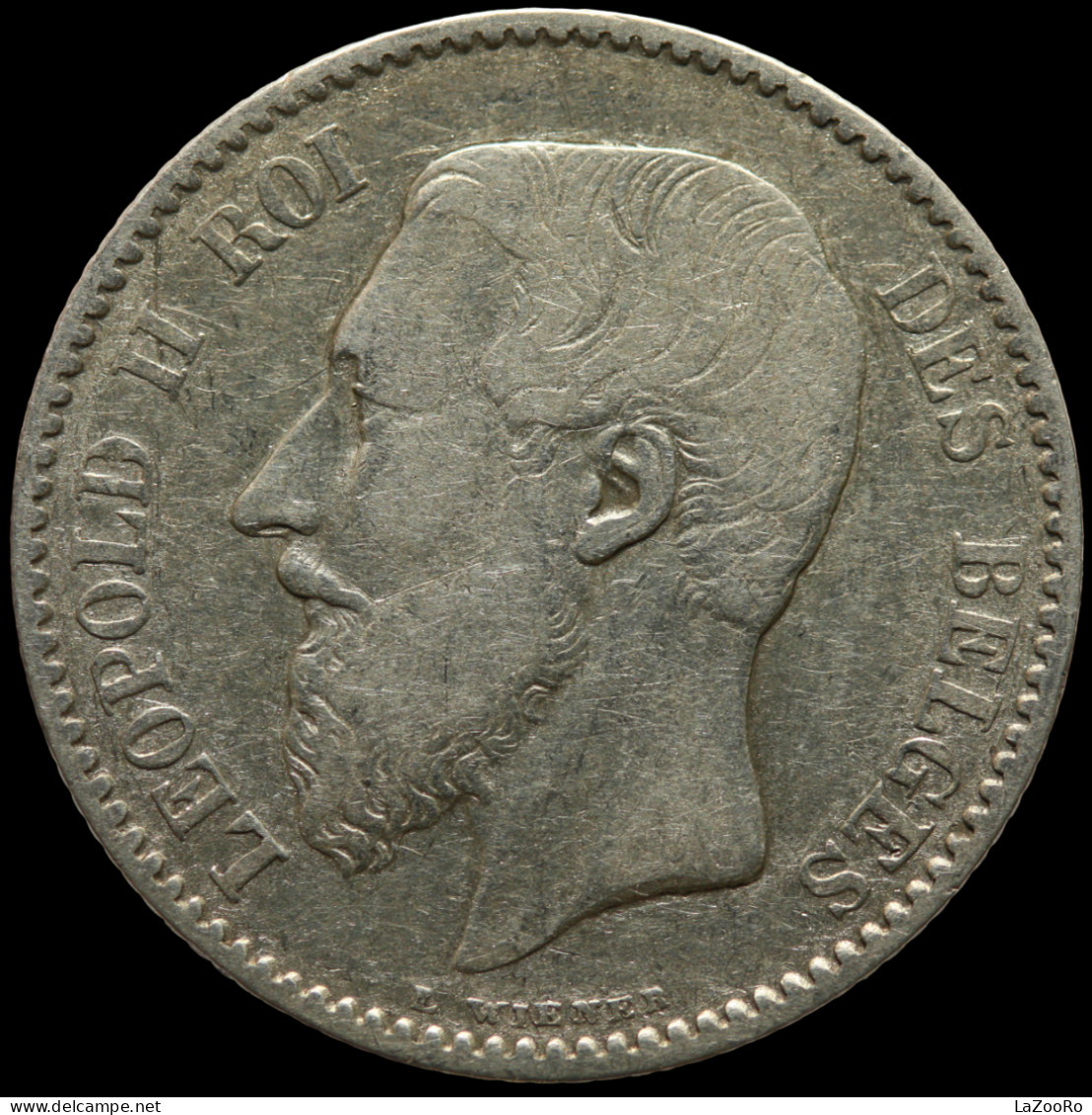 LaZooRo: Belgium 1 Franc 1886/66 VF / XF - Silver - 1 Franc