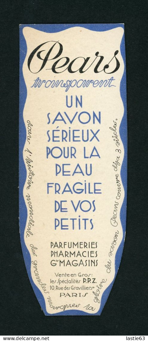 Marque Page Ancien   Pears Savon Parfumerie Pharmacie  14,5 X 5,5 Cm - Bookmarks