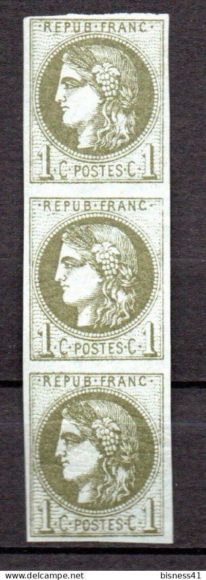 Col40 France Cérès 1870 N° 39C état 1 X Trois Exemplaires Neuf X MH Cote 600,00 € - 1870 Emission De Bordeaux