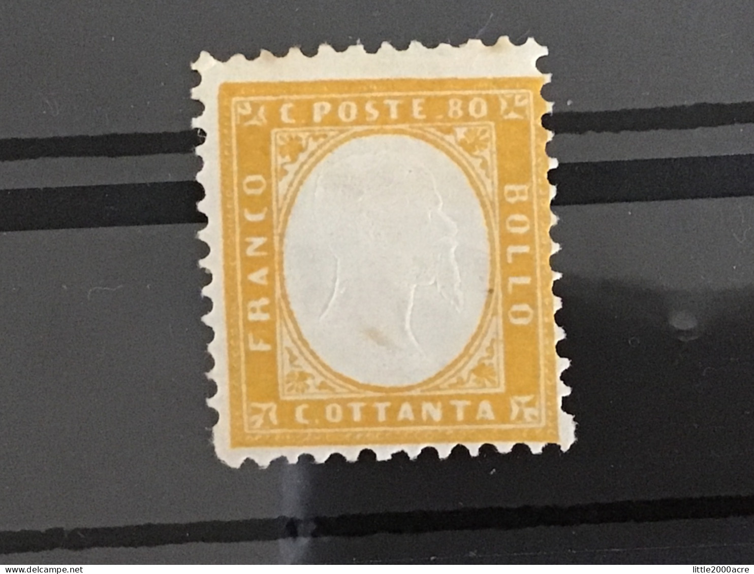 Italy 1862 King Victor Emanuele II Mint 80c Yellow (perf 11.5 X 12) Mint SG 4 Yv 5 - Neufs