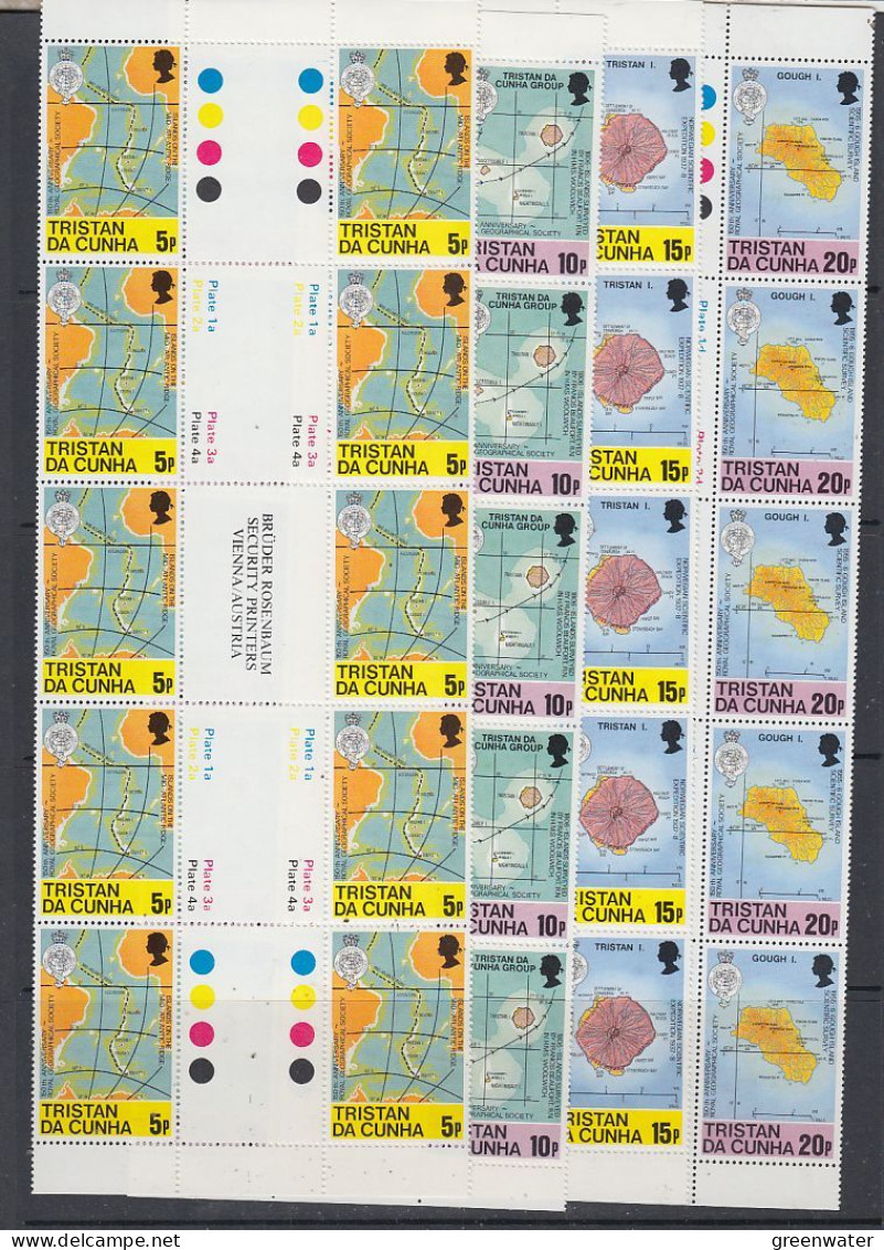 Tristan Da Cunha 1980 Maps 4v Stips Of 5 Gutter ** Mnh (TDC176) - Tristan Da Cunha