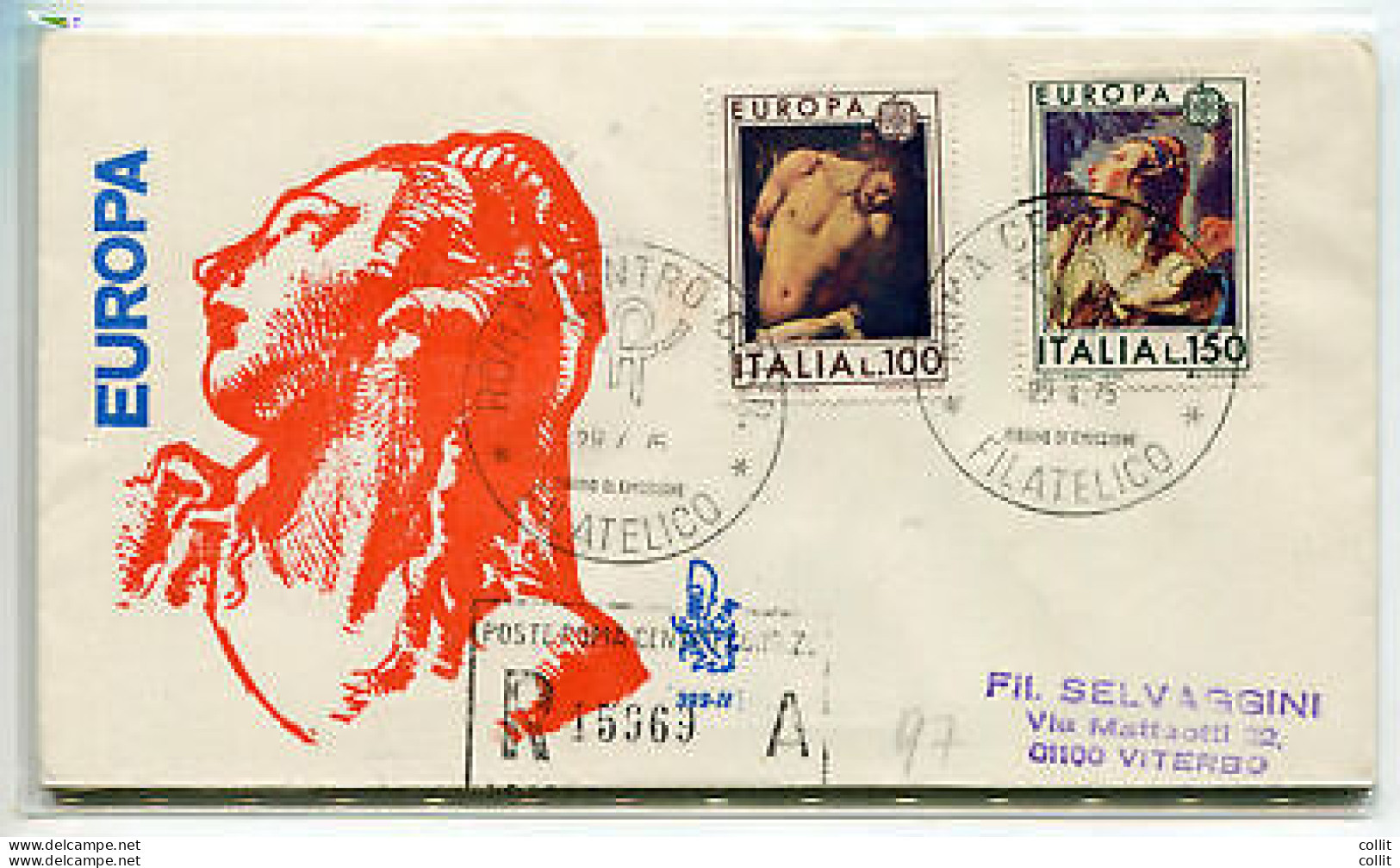 Italia FDC Venetia 1975 Europa  Viaggiata Racc. Per L'Italia - FDC