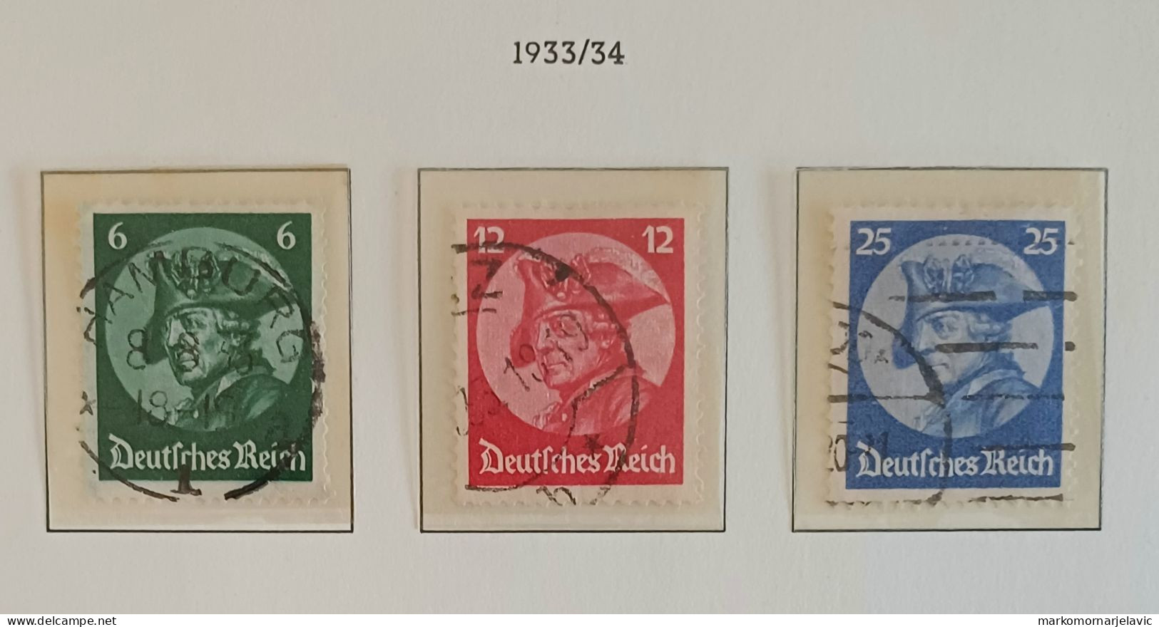 Third Reich Stamps; 1933/1934. Frederick The Great. - Usati