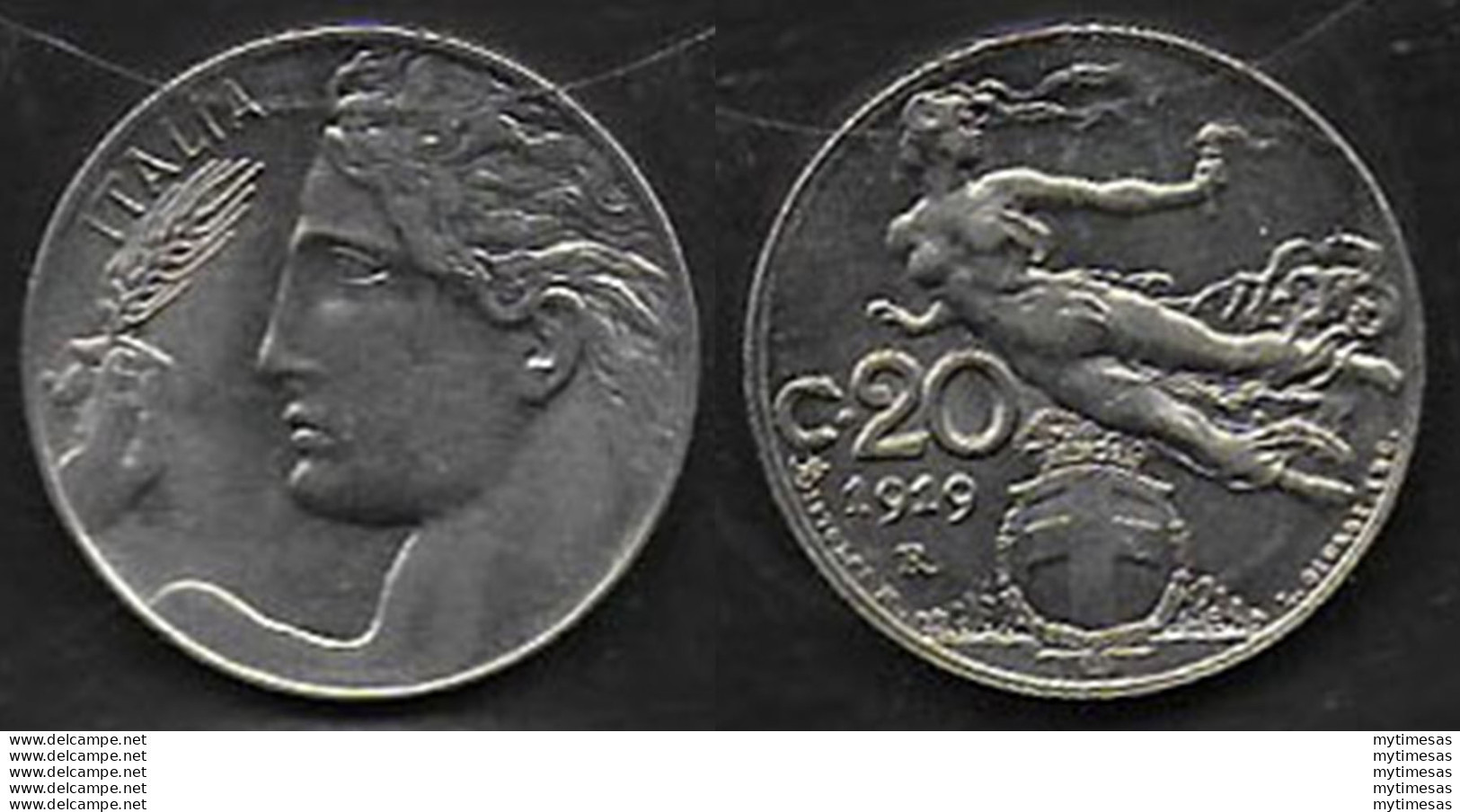 1919 Italia VE III 20c. Libertà Librata Nichelio QFDC - 1900-1946 : Vittorio Emanuele III & Umberto II