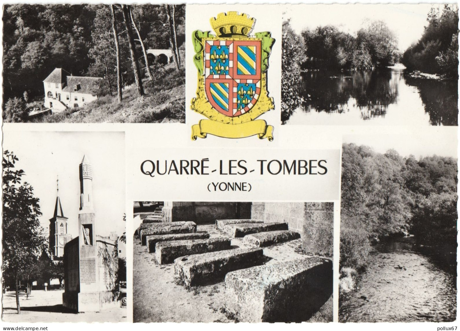 CPSM DE QUARRÉ-LES-TOMBES  (YONNE)  MULTI-VUES - Quarre Les Tombes