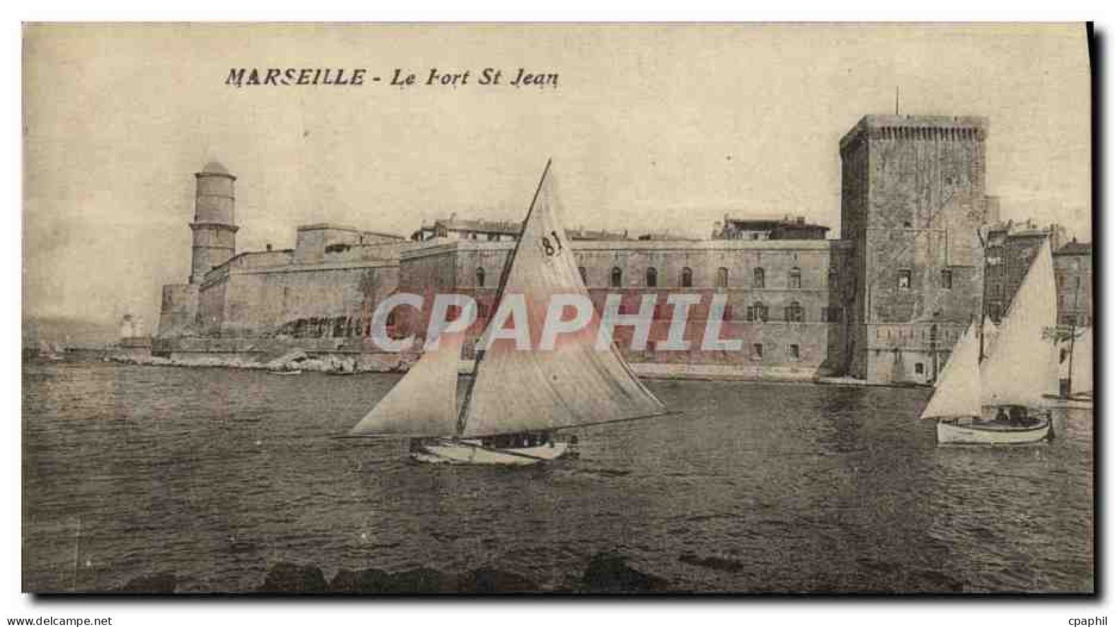 CPA Marseille Le Fort St Jean Bateaux - Vieux Port, Saint Victor, Le Panier