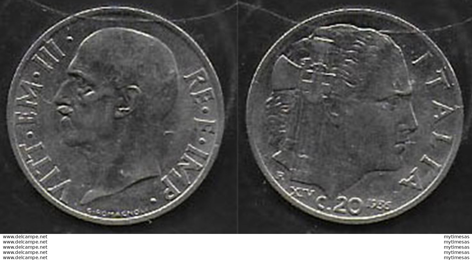 1936 Italia VE III 20c. Impero In Nichelio BB+ - 1900-1946 : Vittorio Emanuele III & Umberto II