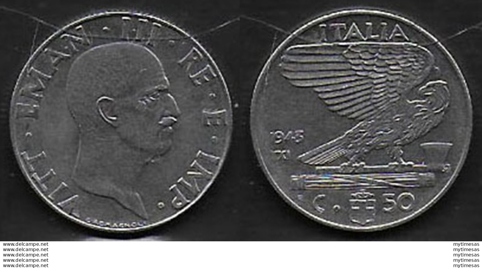 1943 Italia VE III 50c. Impero In Nichelio SPL+ - 1900-1946 : Víctor Emmanuel III & Umberto II