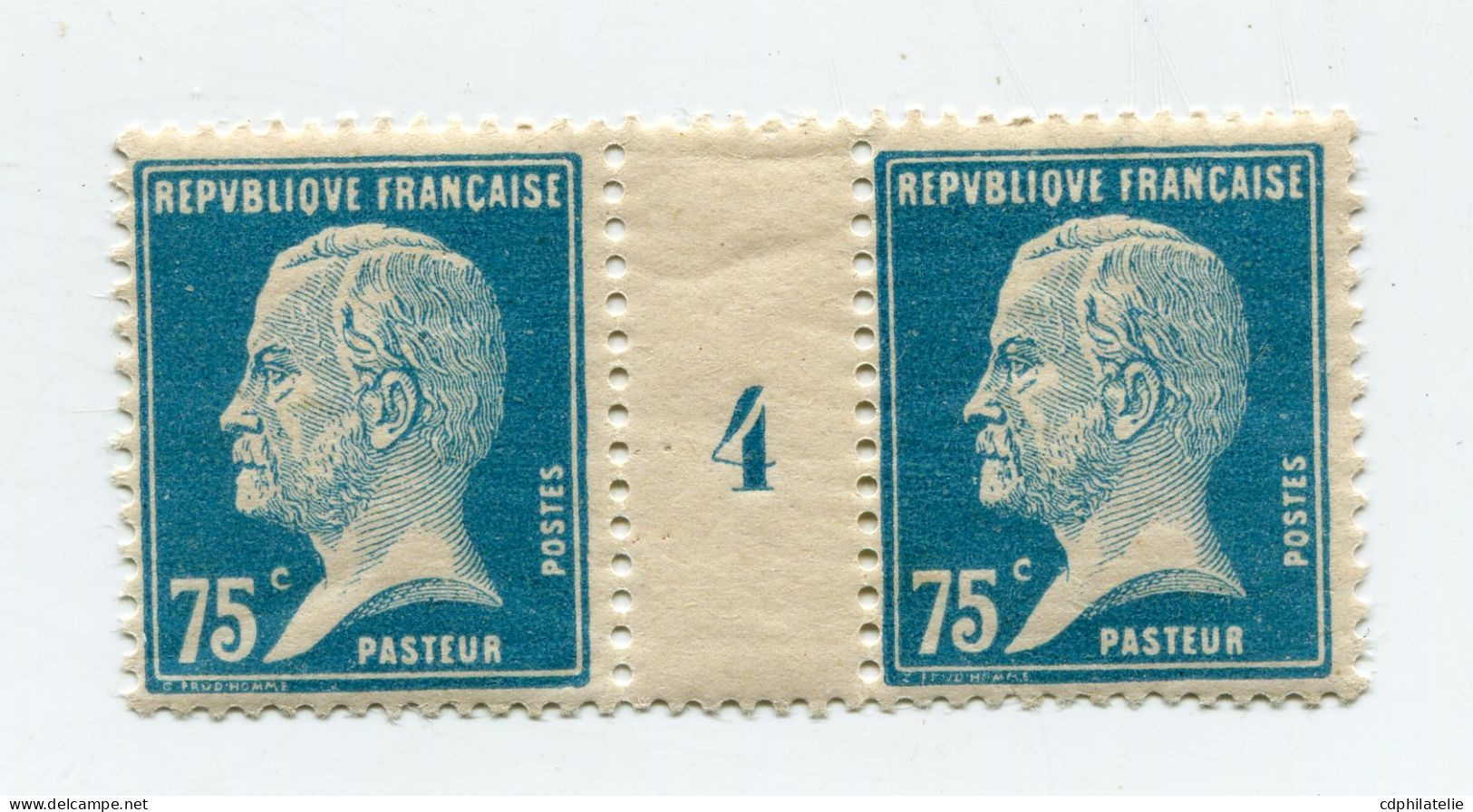 FRANCE N°177 ** TYPE PASTEUR EN PAIRE AVEC MILLESIME 4 ( 1924 ) - Millesimi