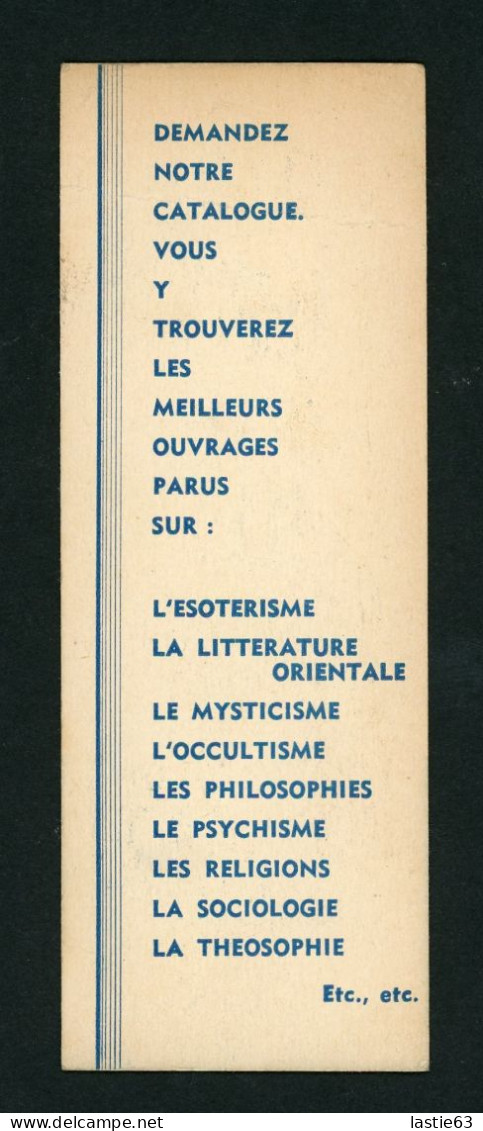 Marque Page Ancien  Les Editions Adyar   Square Rapp   Paris    ésotérisme    Mysticisme ... 15,5 X 5,5 Cm - Bladwijzers