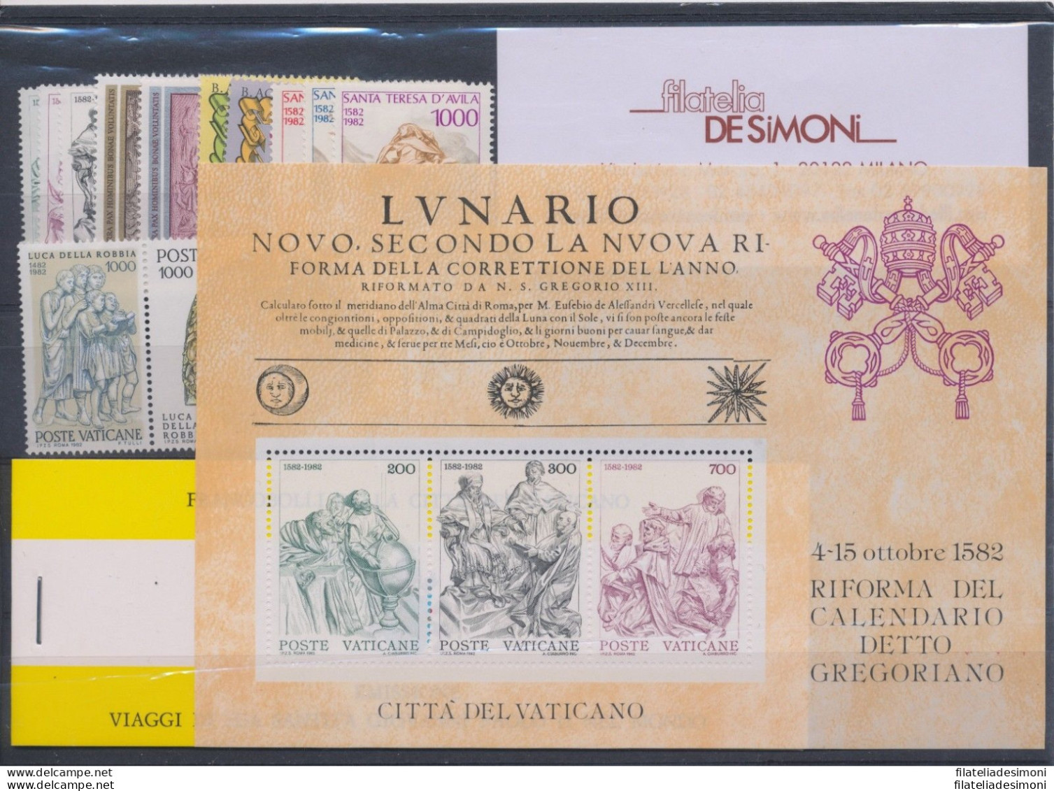 1982 Vaticano, Francobolli Nuovi, Annata Completa , 13 Valori + 1 Foglietto + 1 - Full Years