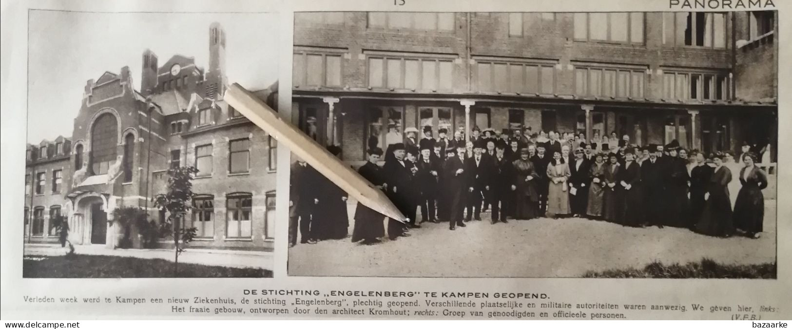 KAMPEN 1916 / NIEUW ZIEKENHUIS DE STICHTING "ENGELENBERG "PLECHTIG GEOPEND / ARCHITECT KROMHOUT - Non Classés