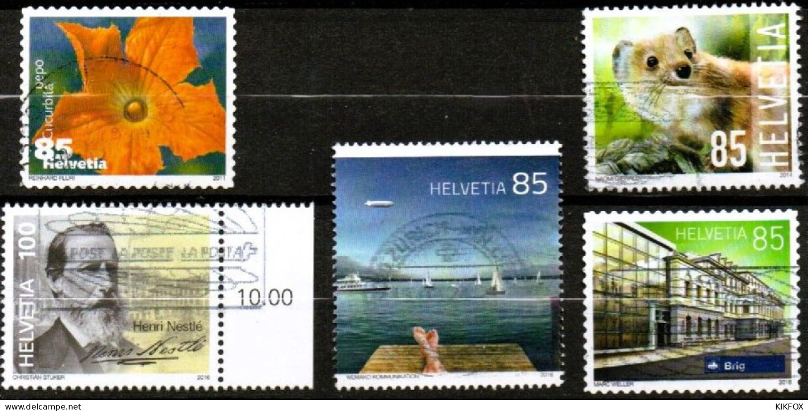 SUISSE ,SCHWEIZ, 2011, 2014, 2016,  LOT MI 2193, 2359,  2434, 2460,  Z250 Mittelstück, GESTEMPELT, OBLITERE - Usados