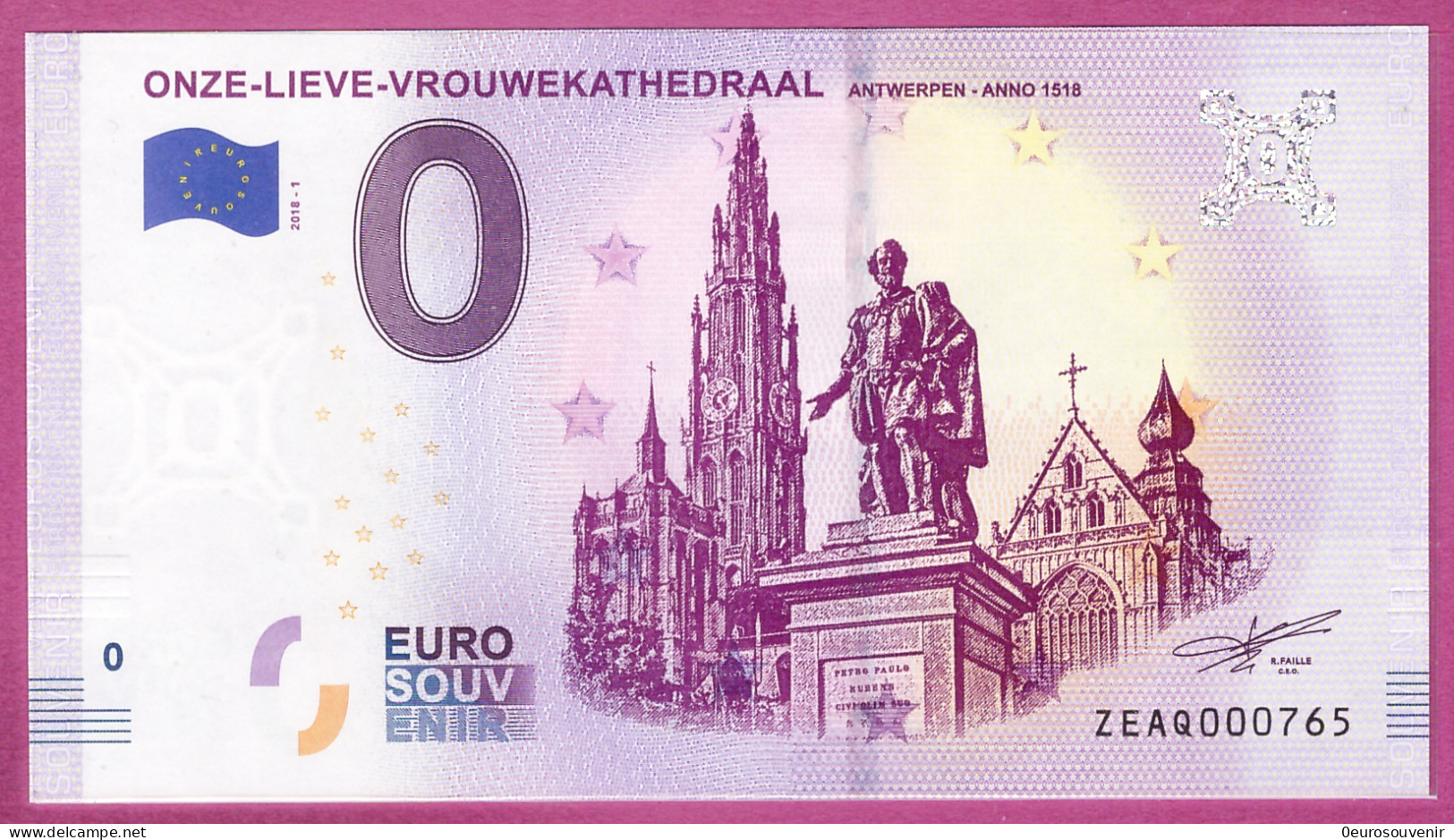 0-Euro ZEAQ 2018-1  ONZE-LIEVE-VROUWEKATHEDRAAL - ANTWERPEN ANNO 1518 - Essais Privés / Non-officiels