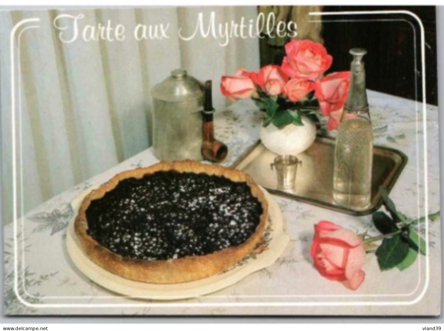 TARTE AUX MYRTILLES  -   Recettes De Cuisine    - CPM - Voir Scannes Recto-Verso - Recettes (cuisine)