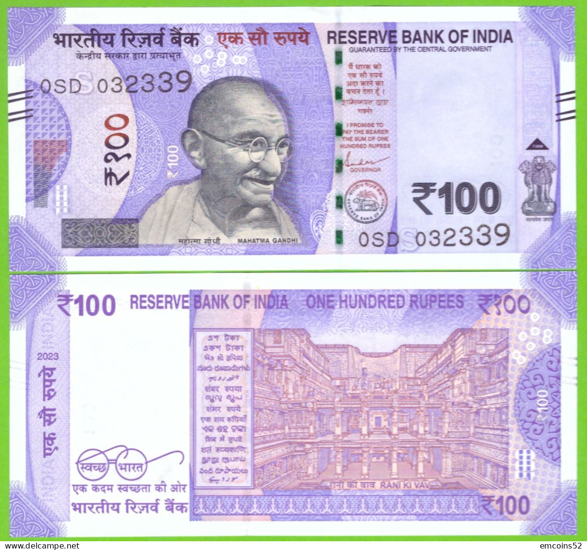 INDIA  100 RUPEES 2023 S P-112 UNC - Inde