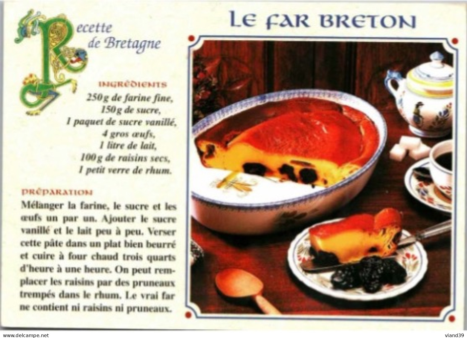 FAR BRETON -   Recettes De Cuisine    - CPM - Voir Scannes Recto-Verso - Recetas De Cocina