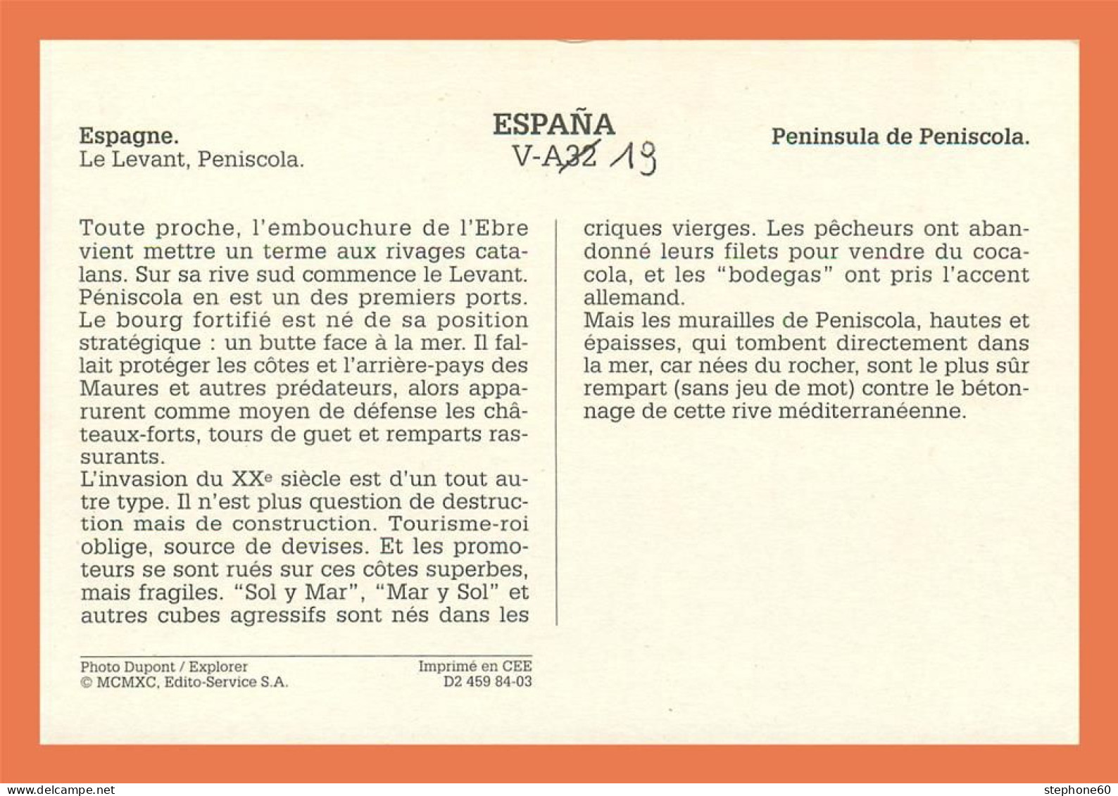 A688 / 215 Espagne Le Levant Peniscola - Other & Unclassified