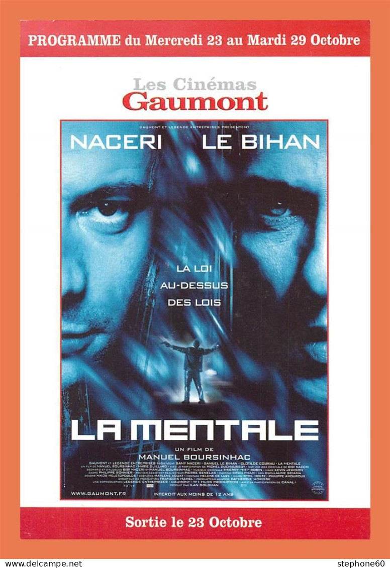 A688 / 483 Carte Pub Type Flyer Cinéma GAUMONT LA MENTALE - Autres & Non Classés