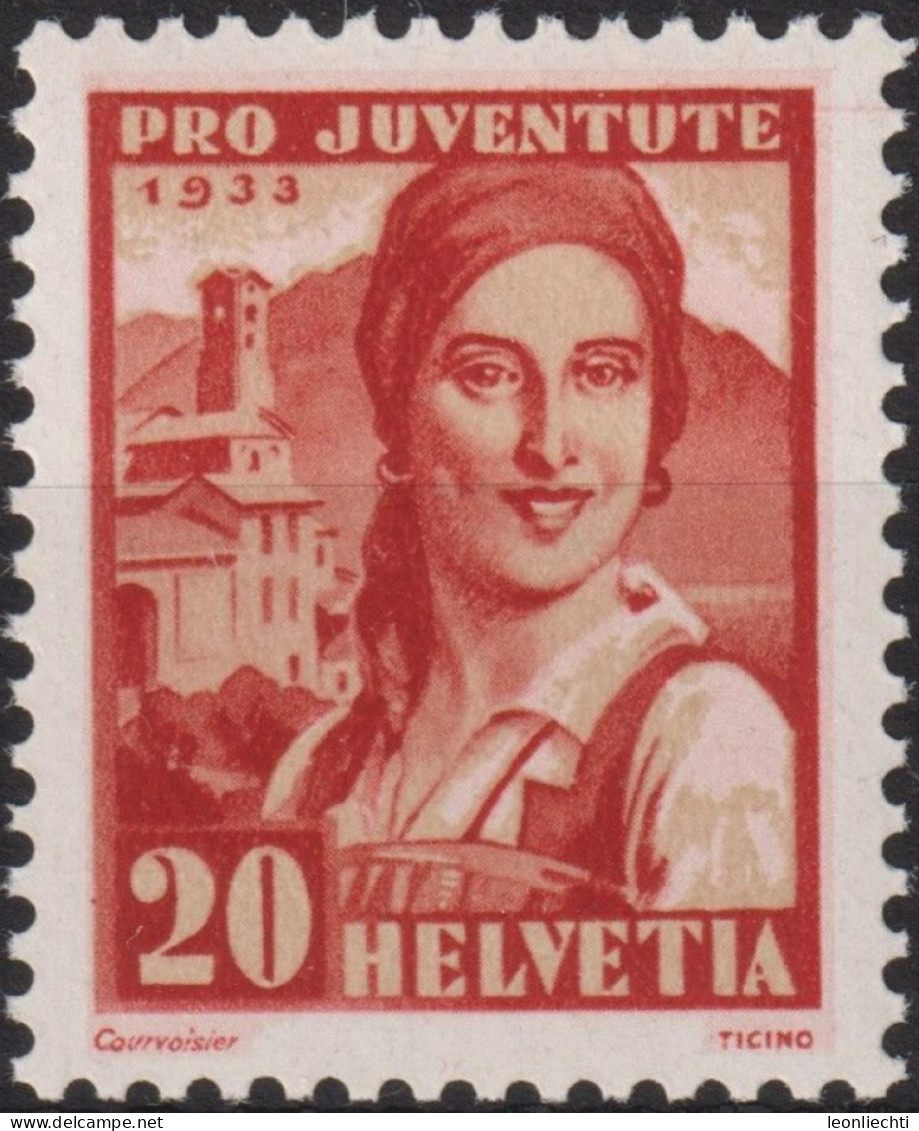 1933 Schweiz / Pro Juventute ** Mi:CH 268, Yt:CH 269, Zum:CH J67, Tessinerin - Unused Stamps