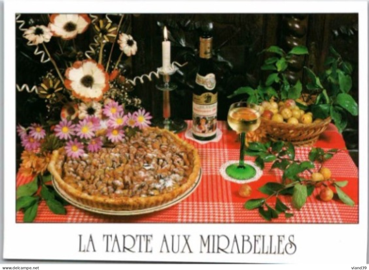 TARTE AUX MIRABELLES.  -   Recettes De Cuisine    - CPM - Voir Scannes Recto-Verso - Recetas De Cocina