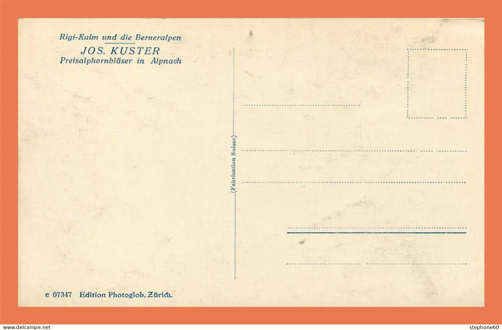 A700 / 391 Suisse Alphornblaser Der Hotels Rigi Kulm ( Folklore ) - Horn