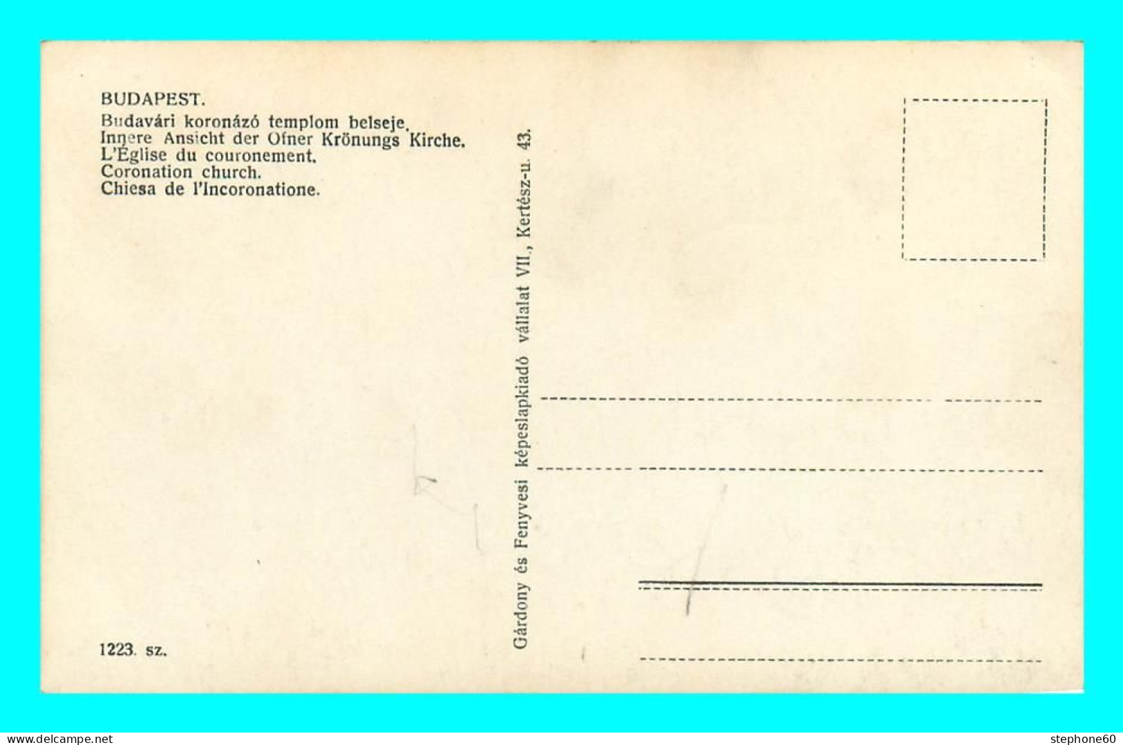 A702 / 075 BUDAPEST Eglise Du Couronnement - Ungheria