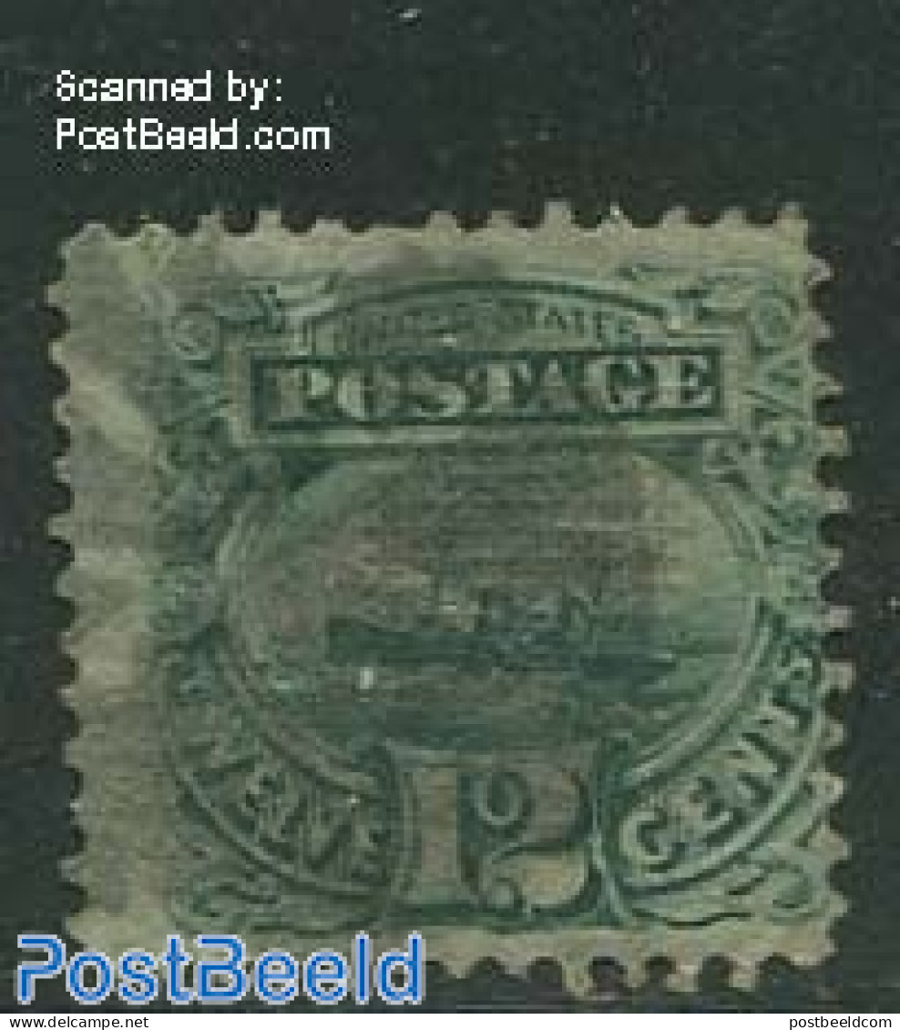 United States Of America 1869 12c Green, Used, Used Stamps, Transport - Ships And Boats - Gebruikt