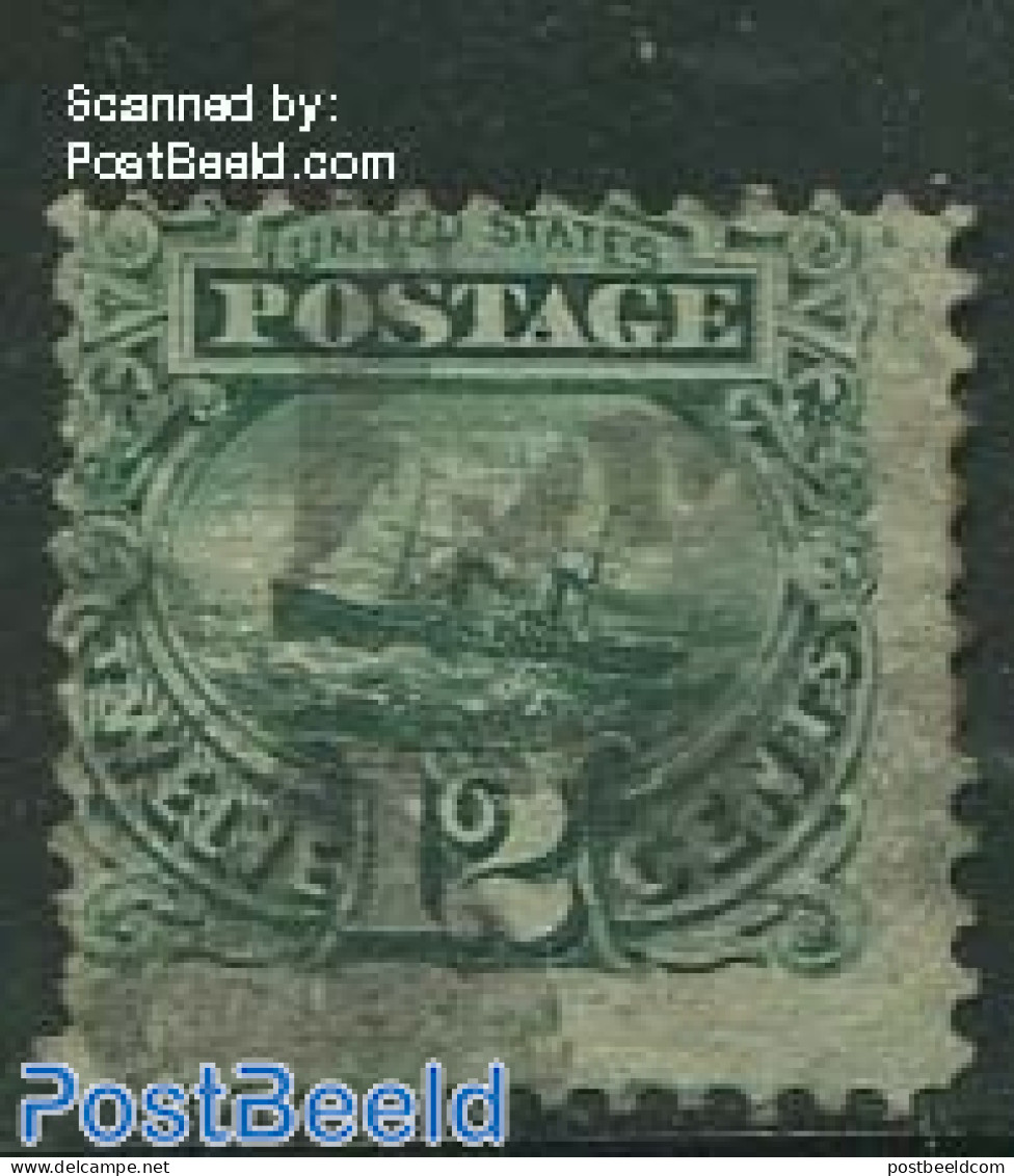 United States Of America 1869 12c Green, Used, Used Stamps, Transport - Ships And Boats - Gebruikt