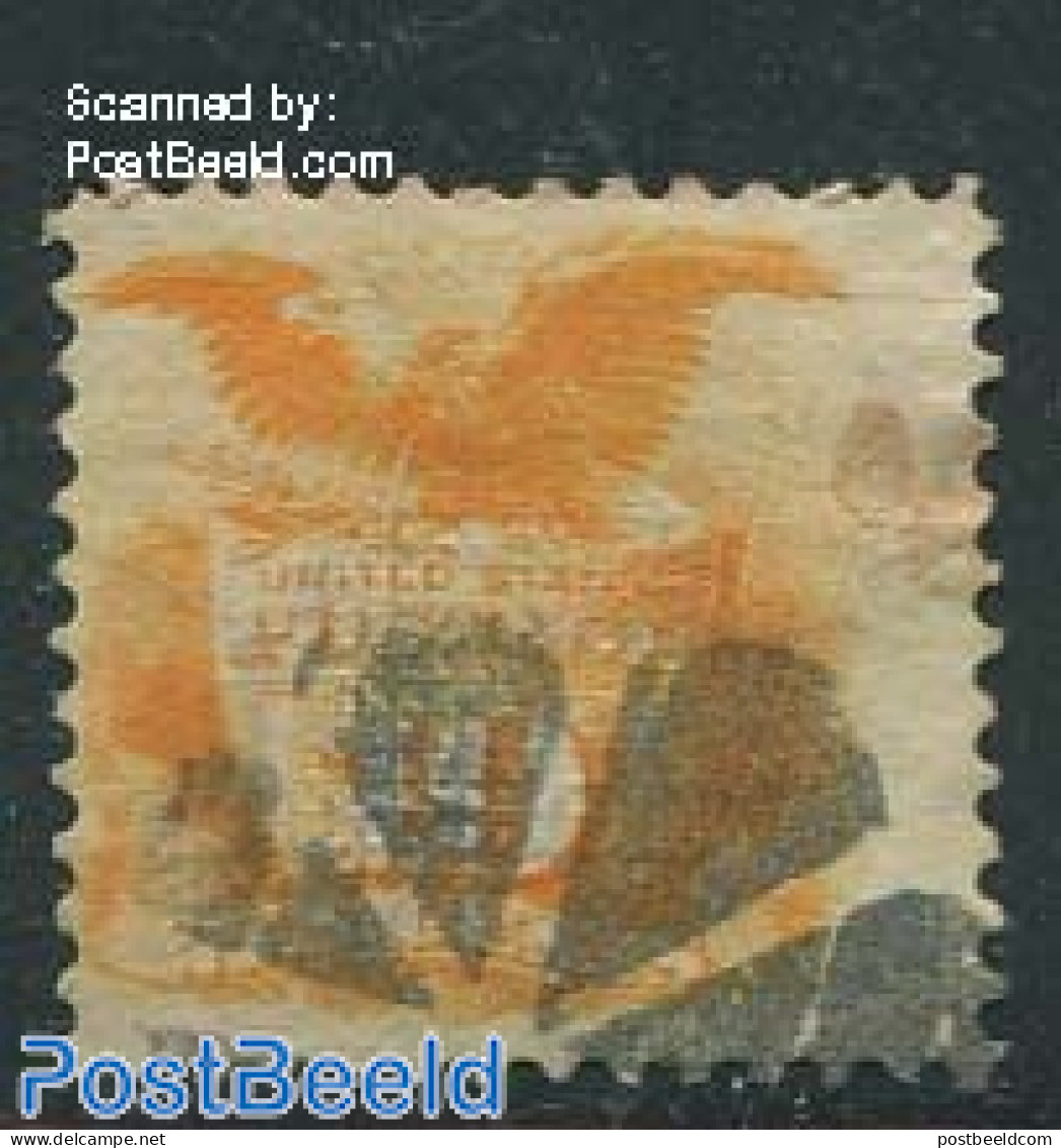 United States Of America 1869 30c Orange, Used, Used Stamps, Nature - Birds - Birds Of Prey - Oblitérés