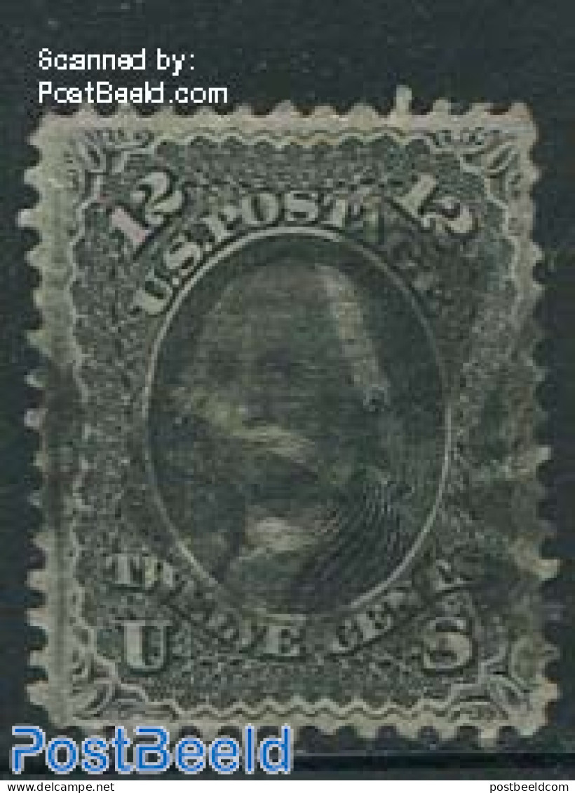 United States Of America 1861 12c Black, With Grill, Light Diagonal Folding, Used Stamps - Used Stamps