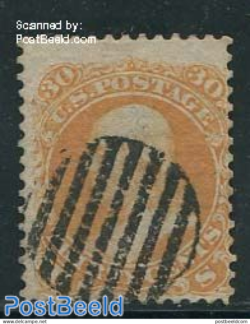 United States Of America 1861 30c, Orange, Used, Used Stamps - Gebruikt