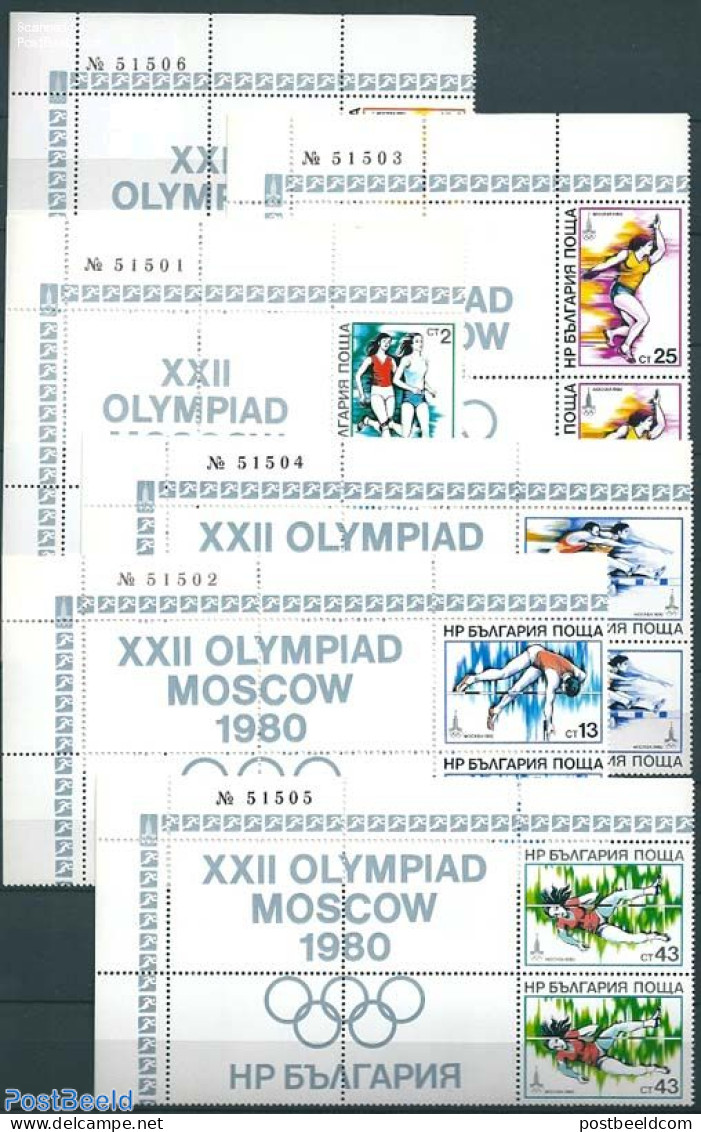 Bulgaria 1979 Olympic Games 2x6v+tabs, Mint NH, Sport - Athletics - Olympic Games - Unused Stamps