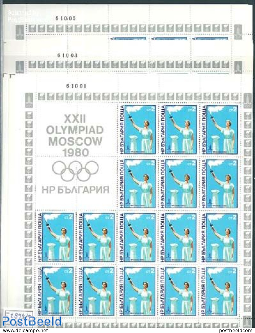 Bulgaria 1980 Olympic Games 6 Sheets, Mint NH, Sport - Olympic Games - Unused Stamps