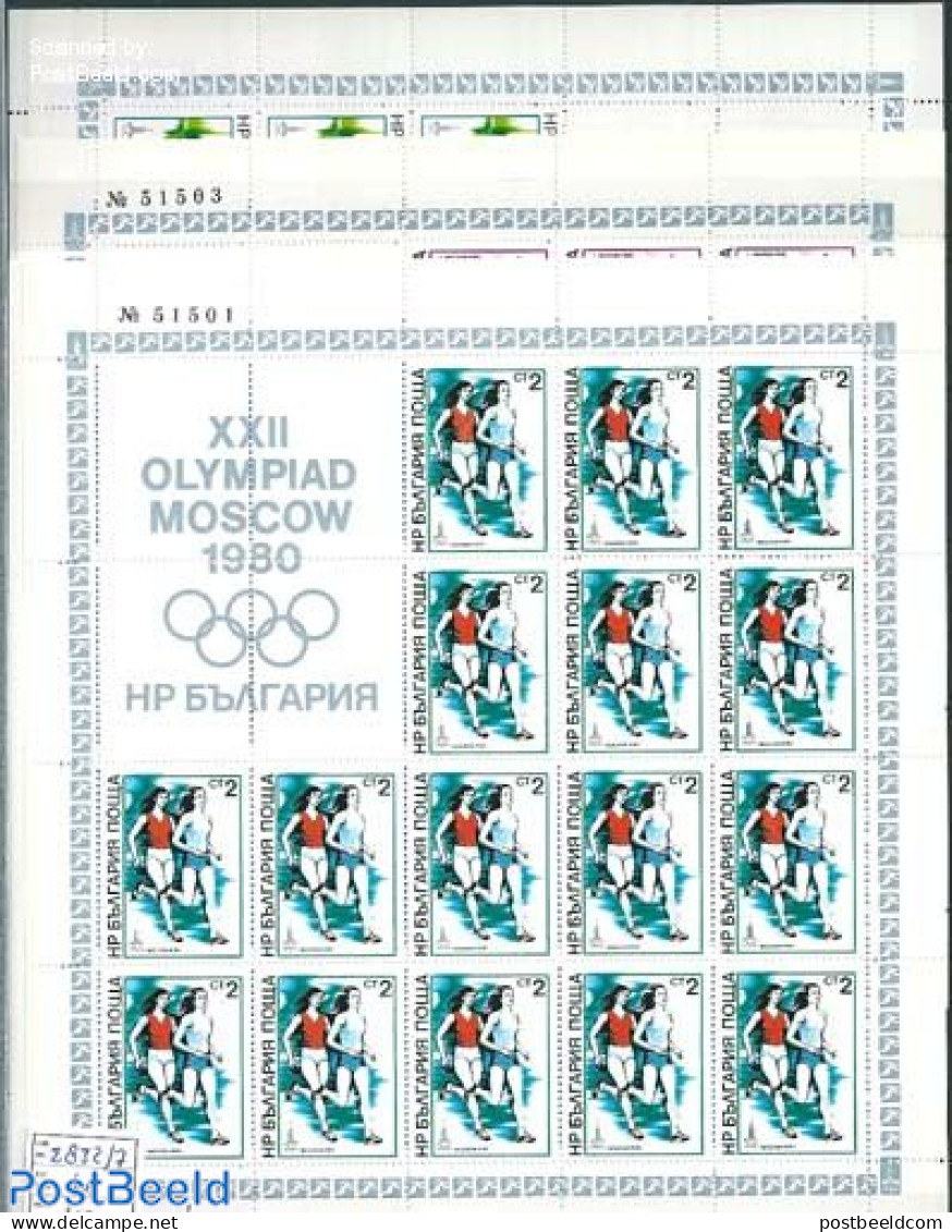 Bulgaria 1979 Olympic Games 6 Sheets, Mint NH, Sport - Athletics - Olympic Games - Nuevos