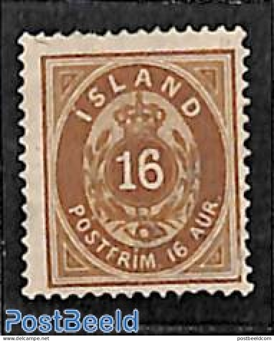 Iceland 1876 16A, Perf. 14:13.5, Stamp Out Of Set, Unused (hinged) - Unused Stamps