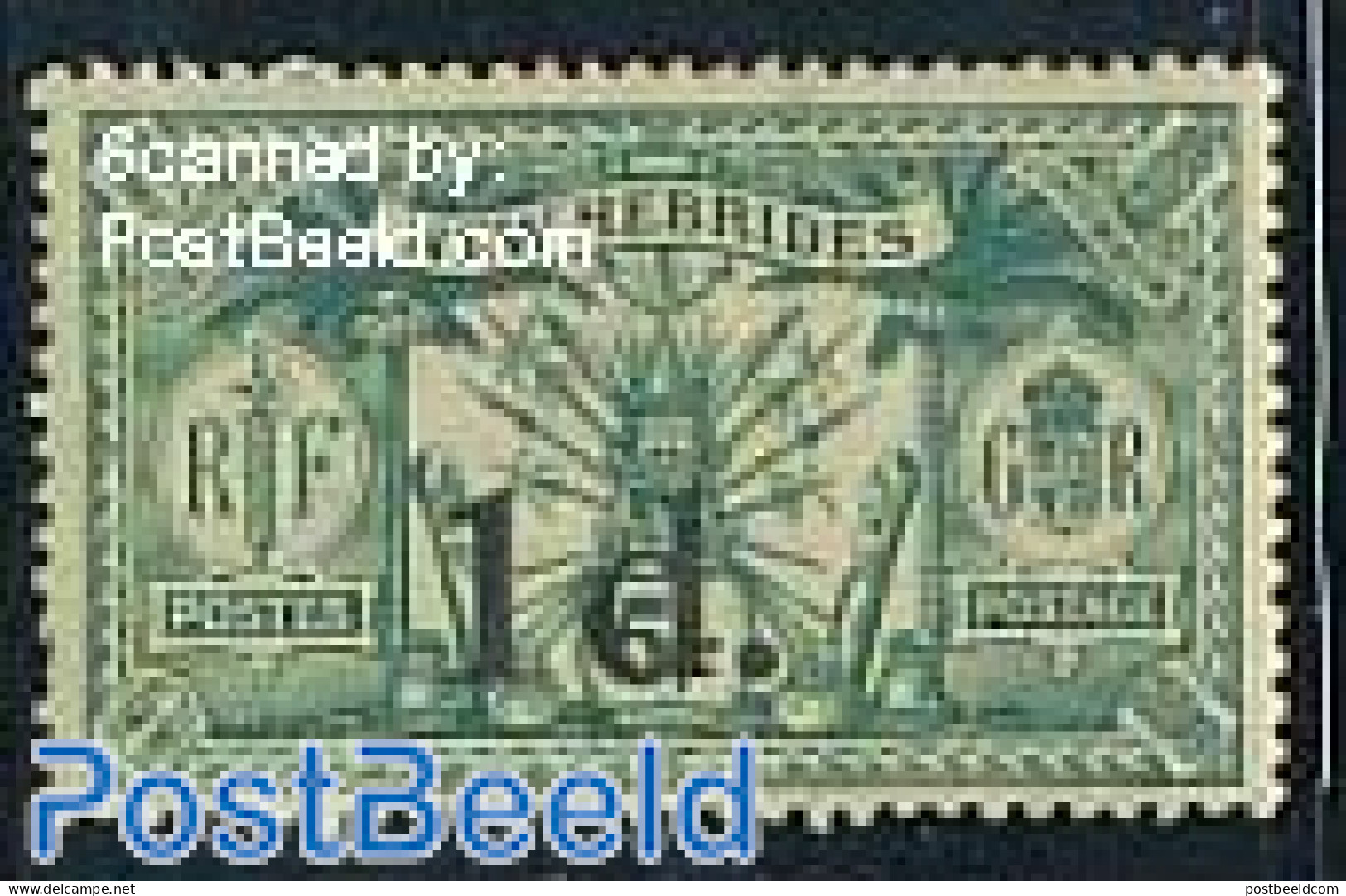 New Hebrides 1920 1p On 5Sh, Stamp Out Of Set, Unused (hinged) - Ungebraucht