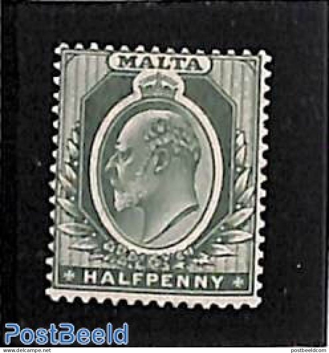Malta 1903 1/2p, WM CA-Crown, Stamp Out Of Set, Unused (hinged) - Malte
