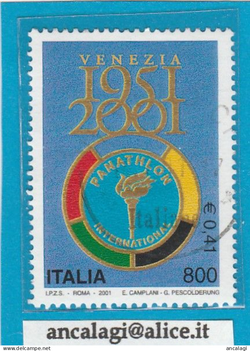 USATI ITALIA 2001 - Ref.0850 "VENEZIA - PANATHLON" 1 Val. - - 2001-10: Gebraucht
