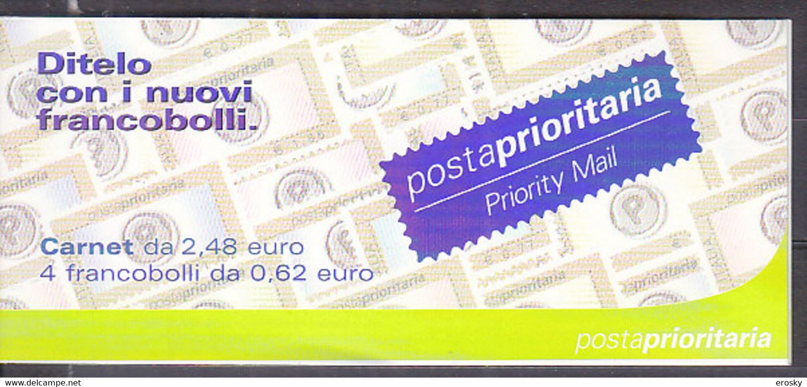 X0140 - ITALIA ITALIE CARNET Ss N°24 ** PRIORITARIA 2002 - Markenheftchen