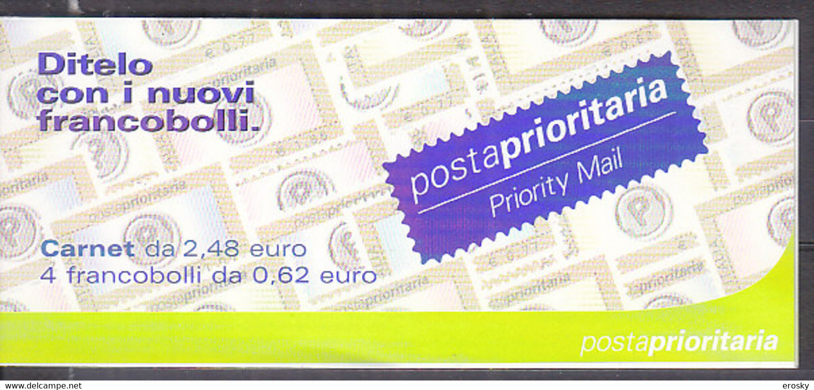 X0140 - ITALIA ITALIE CARNET Ss N°24 ** PRIORITARIA 2002 - Carnets