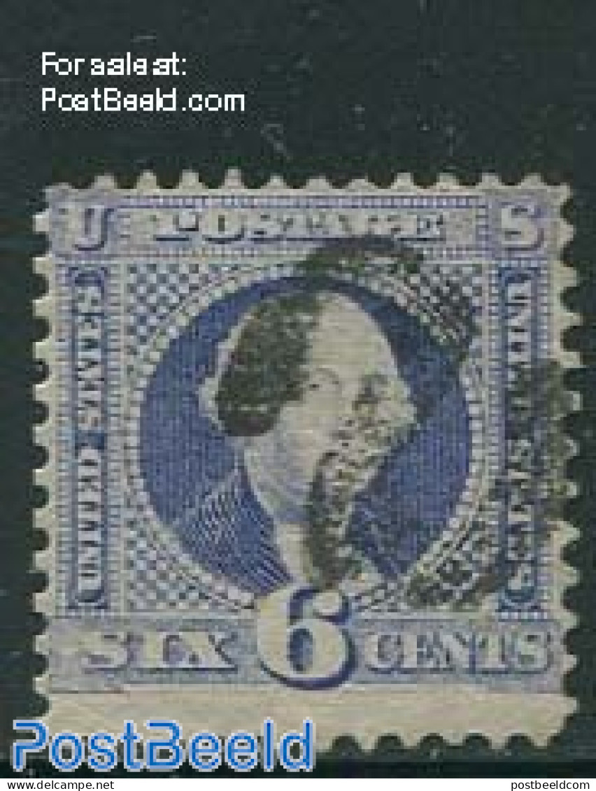 United States Of America 1869 6c Ultramarin, Used, Used Stamps - Usati