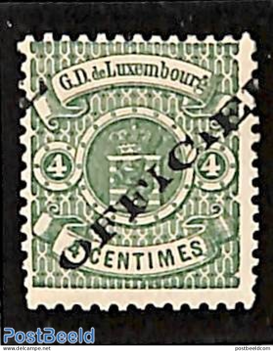 Luxemburg 1875 4c, Officiel, Stamp Out Of Set, Unused (hinged) - Unused Stamps
