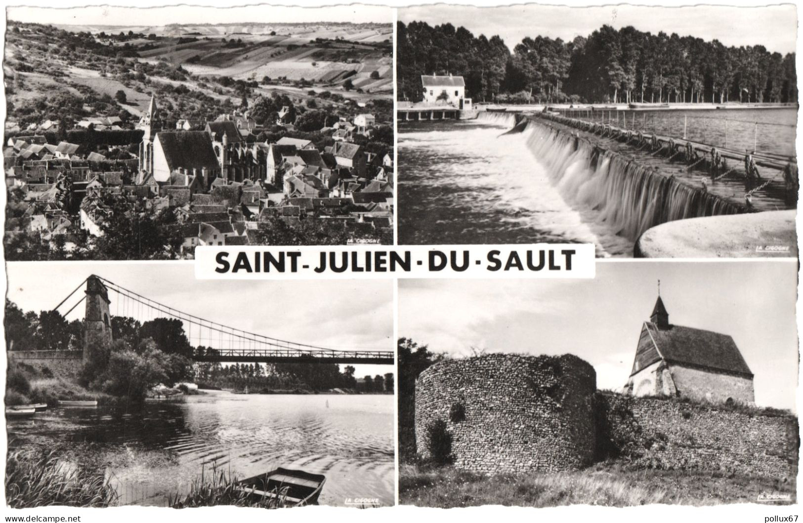 CPSM DE SAINT-JULIEN-DU-SAULT  (YONNE)  MULTI-VUES - Saint Julien Du Sault