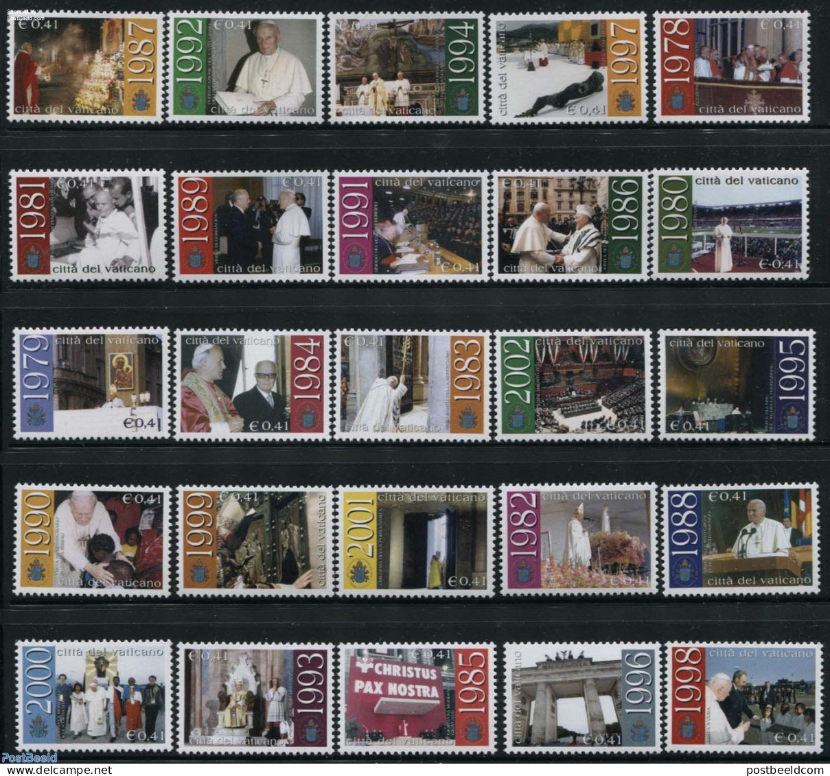 Vatican 2003 Pope Visit 25v, Mint NH - Unused Stamps