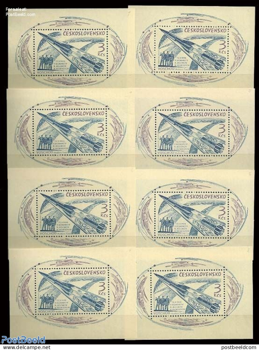 Czechoslovkia 1964 Wochod I, S/s, 8 Different Types, Mint NH, Transport - Space Exploration - Andere & Zonder Classificatie