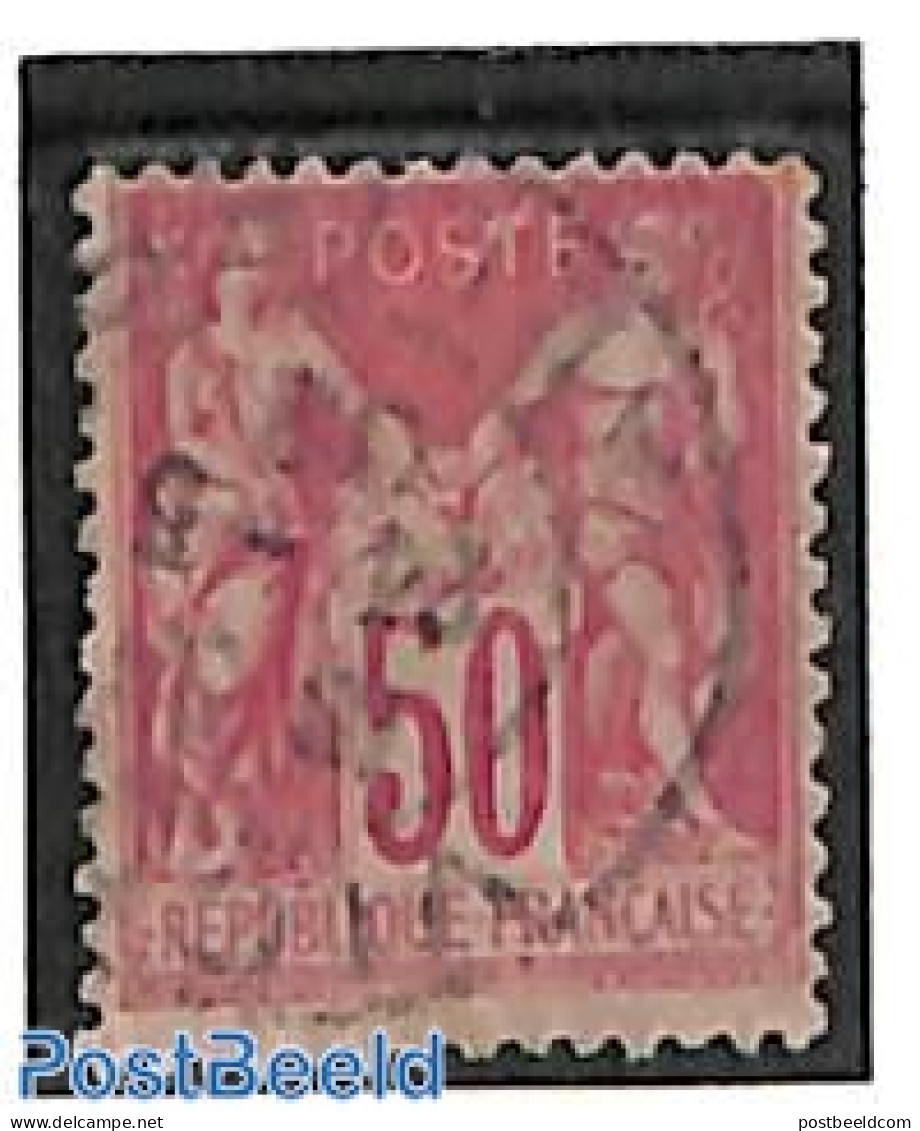 France 1886 50c Carmine, Type I, Used, Used Stamps - Used Stamps